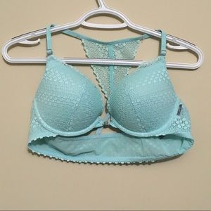 Light blue laced aerie bra